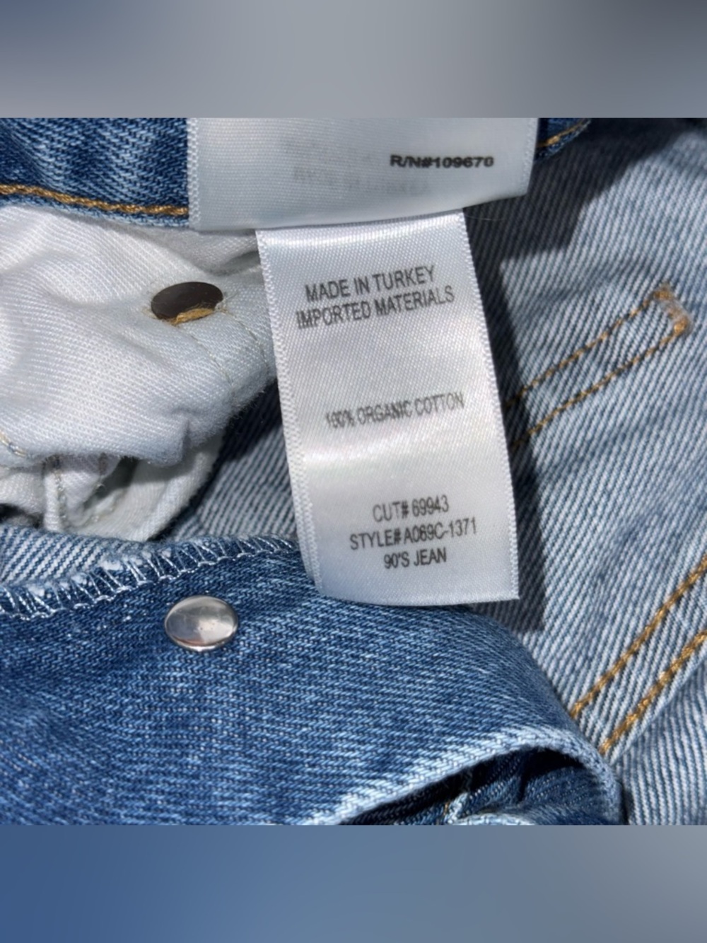 AGOLDE 90’s high rise jeans 25 light wash cotton vintage button fly - Picture 5 of 10